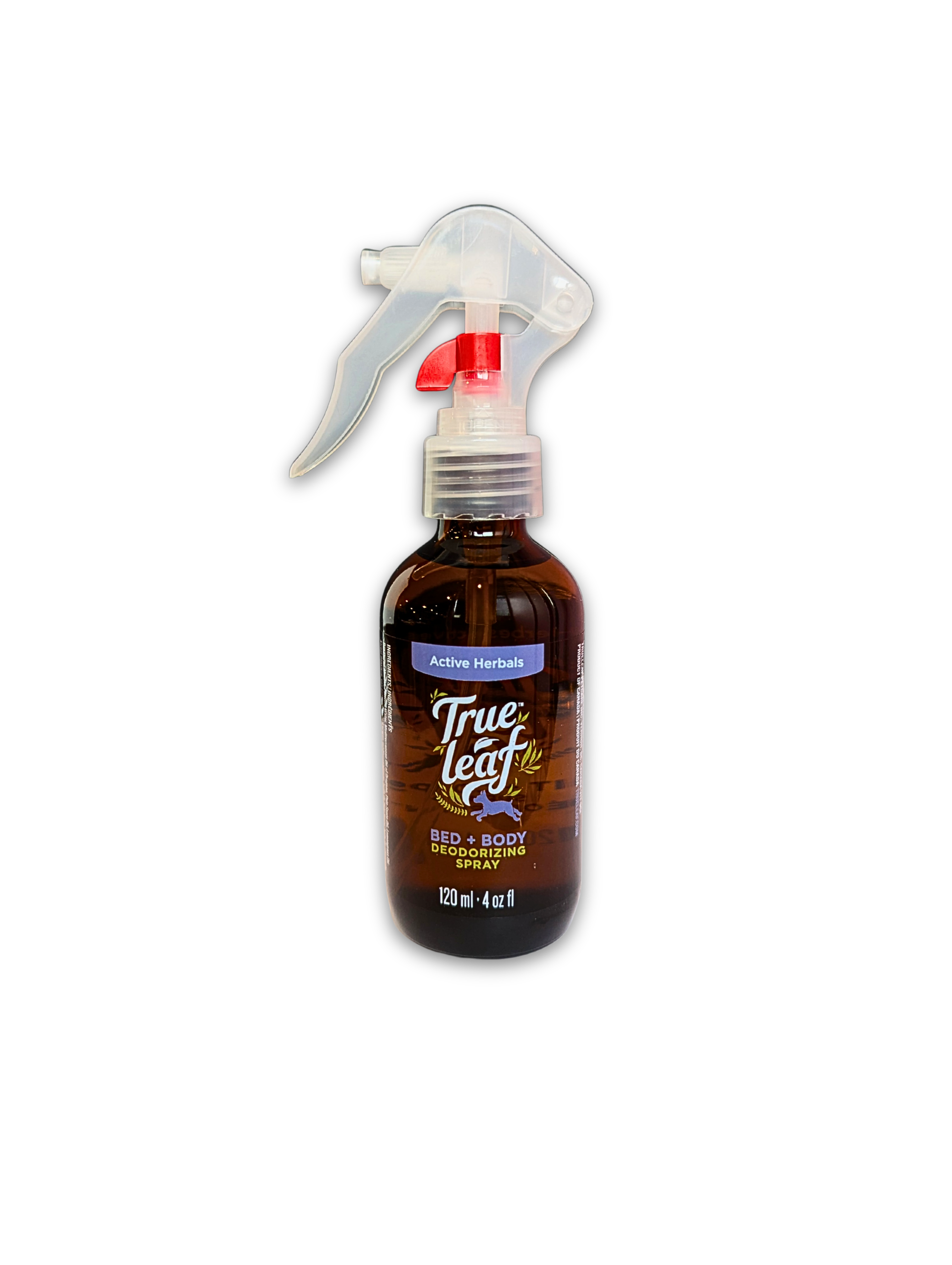 True Leaf bed and body deodorizing spray  bottle on a white background